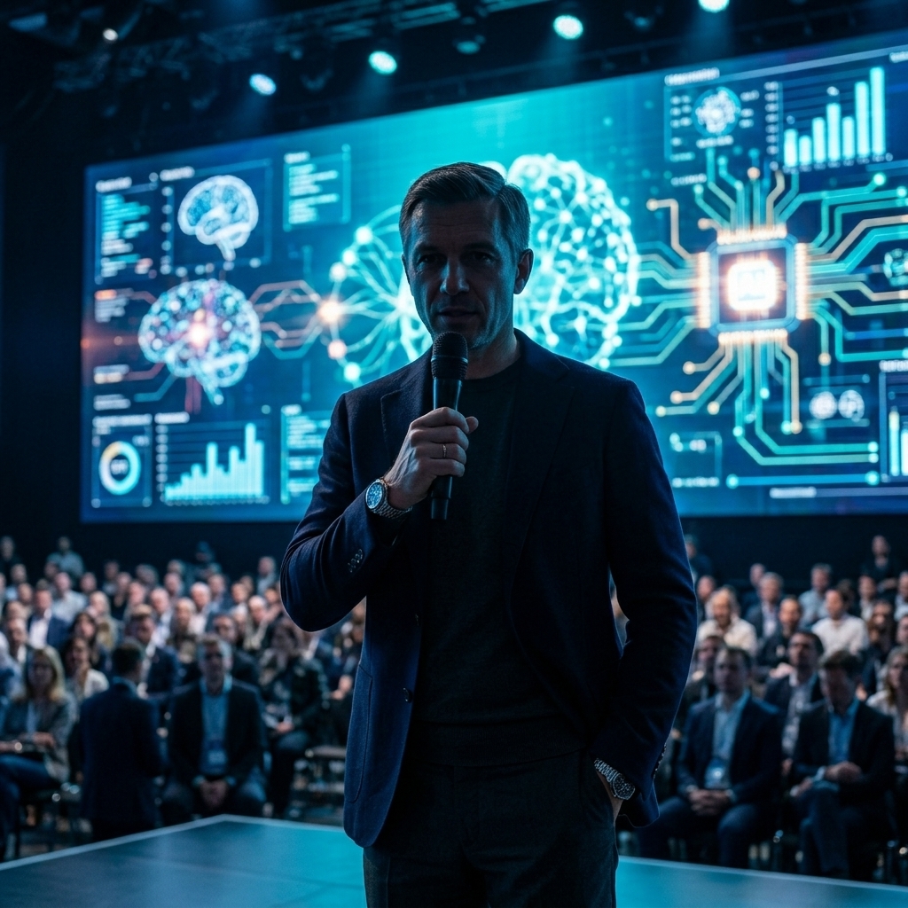 Артём Кольцов выступает на AI Summit 2025